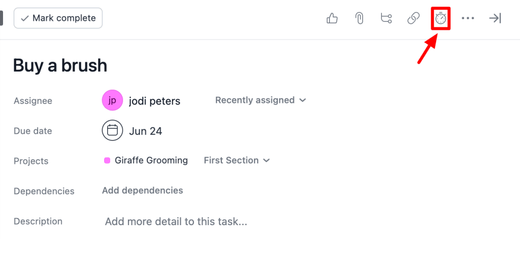 Harvest Time Tracking in Asana